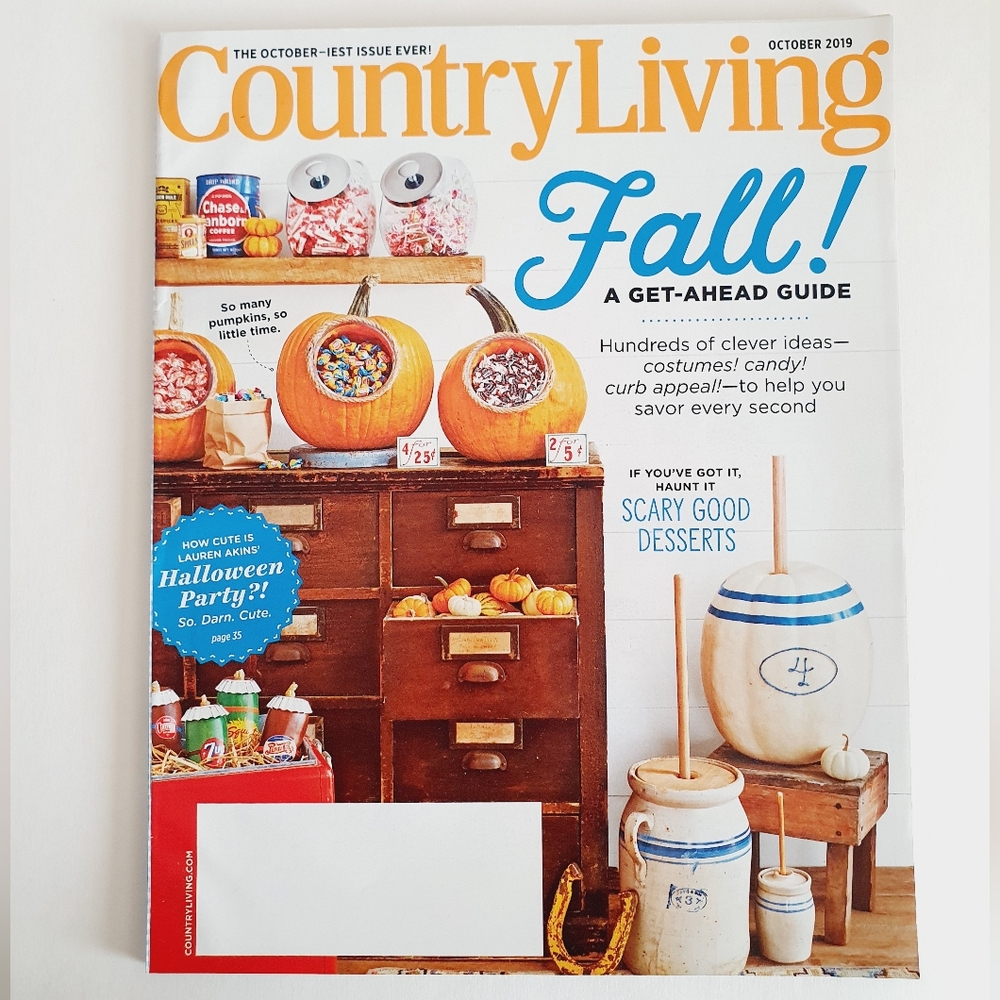 Country Living Magazine October, 2019 - Fall A Get Ahead Guide - Halloween